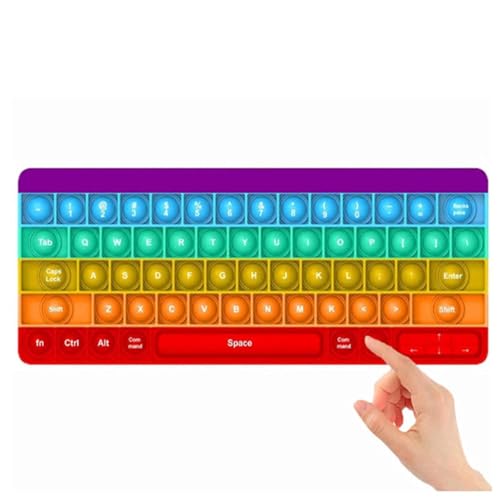 Push Pop Toy Keyboard, Push Bubble Toy Color Keyboard Sensory Toy Silicone Extrusion Toy, Interactive Toy Stress Children's Adult Letters. von XRXRX