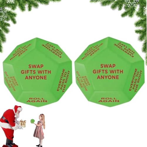 Santa Swap Geschenkaustausch Würfel,3x3x3 In Lustige Weihnachten Party Spiele Würfel Austausch Würfel Mit 12 Verschiedenen Seiten Weihnachten Austausch Geschenk Würfelspiel Für Kinder Erwachsene von XRXRX