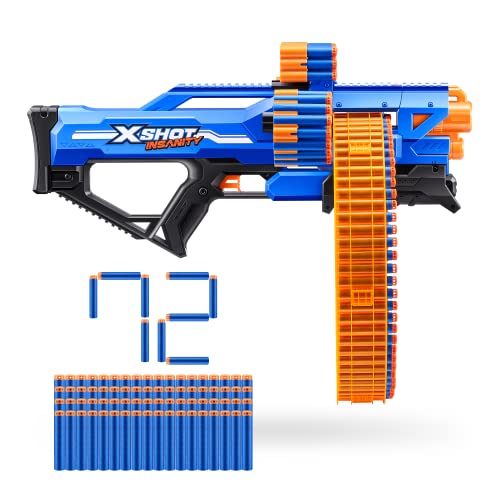 X-Shot Insanity Mad Mega Barrel Blaster mit 138 Schaumstoff-Darts von XShot