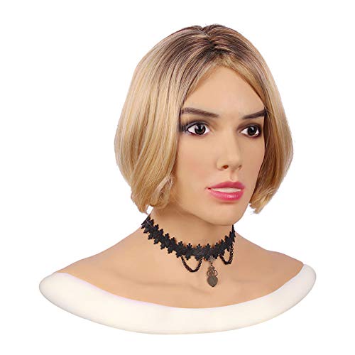 XSWL Silikon Kopfbedeckung Make-up weiblich Vollkopfmaske junges Mädchen Verkleidung Party Cosplay Transgender Maske männlich zu weiblich Drag Queen,Color 1 von XSWL