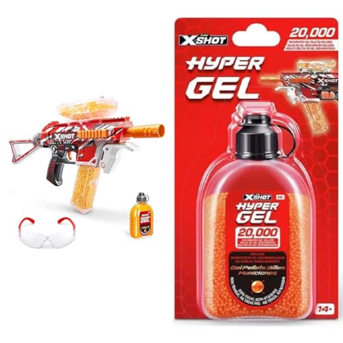 X-Shot Hyper Blaster Trace Fire mit 10.000 Kugeln von ZURU & Hyper Gel 20.000 Gelkugeln von ZURU von XShot