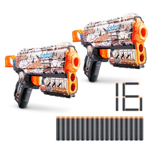 XSHOT Skins Sonic Retro Flux Blaster (2 Blasters) – Skin mit Sonic The Hedgehog (16 Darts) von ZURU von XShot