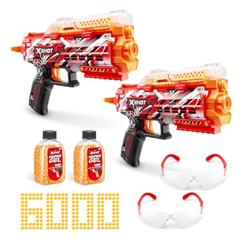 XShot 36760 Blaster mit 6000 Gel-Kugeln Mini Hyper, Refill, (2 Pack, Pellets Included), Stinger (2 Blasters, 6,000) von XShot