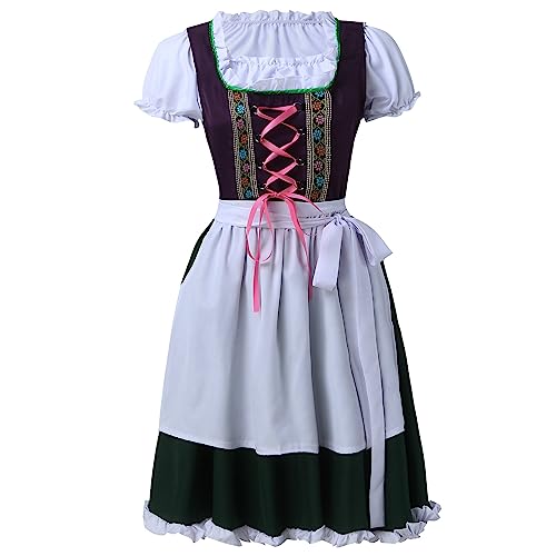 XTBFOOJ Dirndl Bluse Spitze Damen Halloween-Priester Kruzifix-Halskette, Kostüm-Requisite Anhänger Zahl 7 Dirndl Set Damen Komplett Blau Bluse Dirndl Spitze von XTBFOOJ