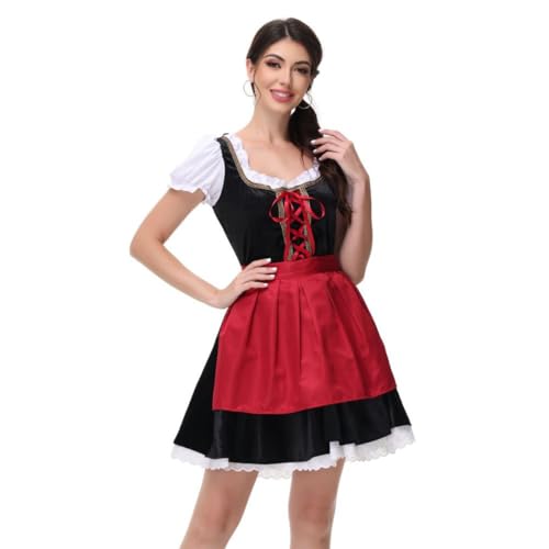 XTBFOOJ Dirndlbluse Langarm Halloween-Priester Kruzifix-Halskette, Kostüm-Requisite Anhänger Zahl 7 Dirndlkleid Damen Lang Große Größe Trachtenmieder von XTBFOOJ