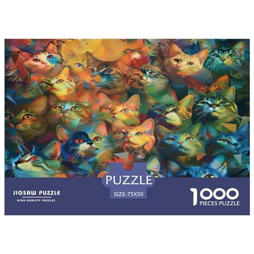 Cute Kat Puzzle 1000 Teile Erwachsene Puzzles Für Erwachsene Klassische Puzzles 1000 Teile Erwachsene Puzzlespiel Schwer Pädagogisches Spielzeug Erwachsene Kinder Puzzel 1000pcs (75x50cm) von XTDHRTEOD