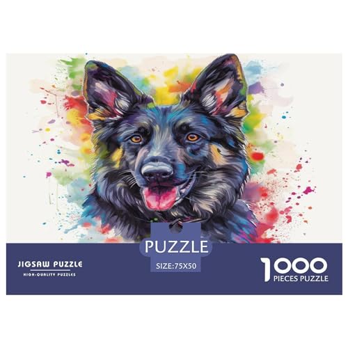 Deutscher Schäferhund Hund Puzzle 1000 Teile Erwachsener Kniffel Spaß Für Die Ganze Familie - Abwechslungsreiche 1000 Puzzleteilige Motive Puzzle Erwachsene, Puzzel 1000pcs (75x50cm) von XTDHRTEOD