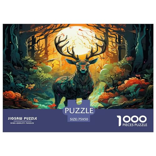 Elch Puzzle 1000 Teile Erwachsener Kniffel Spaß Für Die Ganze Familie - Abwechslungsreiche 1000 Puzzleteilige Motive Puzzle Erwachsene, Puzzel 1000pcs (75x50cm) von XTDHRTEOD