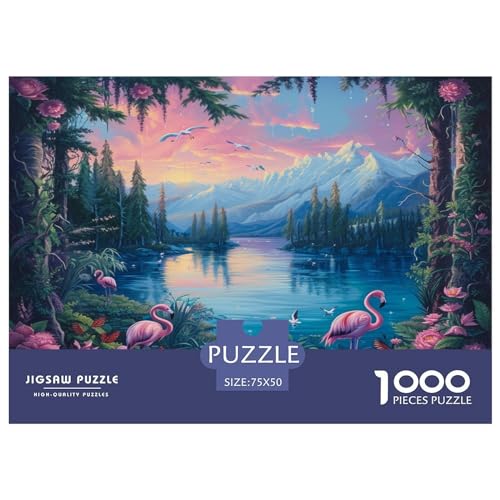 Flamingo Puzzlespiel 1000 Teile Puzzle Für Erwachsene Und Kinder Ab 14 Jahren, Puzzle Erwachsenen Puzzlespi Puzzel 1000pcs (75x50cm) von XTDHRTEOD