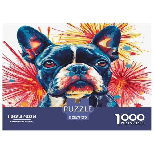 French BullHund 1000 Stück Puzzles Für Erwachsene Teenager Stress Abbauen Familien-Puzzlespiel 1000-teiliges Puzzle Kinder Lernspiel Spielzeug Geschenk Puzzel 1000pcs (75x50cm) von XTDHRTEOD