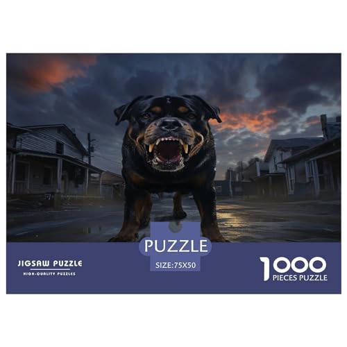 Rottweiler Puzzle 1000 Teile Puzzles Für Erwachsene Klassische Puzzles 1000 Teile Erwachsene Puzzlespiel Erwachsene 1000 Teile Erwachsenen Puzzlespiel Puzzel 1000pcs (75x50cm) von XTDHRTEOD