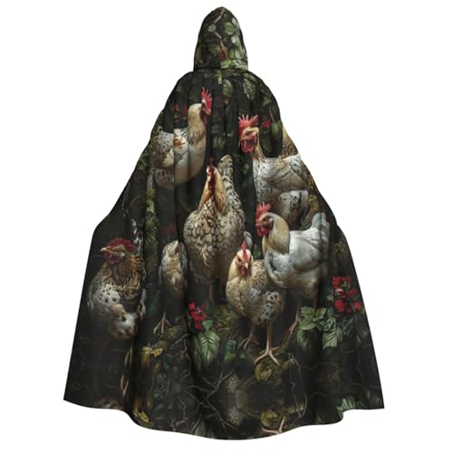 XTYGETY A Brood Of Chickens Halloween-Weihnachtsumhang mit Kapuze, Unisex, Vampir-Zauberer-Robe, mittelalterlicher Umhang von XTYGETY