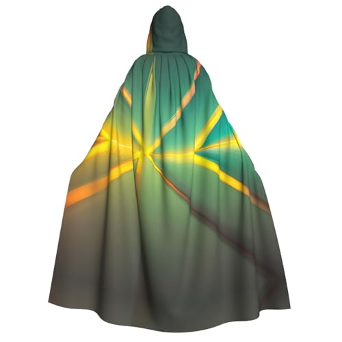 XTYGETY Abstrakter geometrischer Halloween-Weihnachtsumhang mit Kapuze, Unisex, Vampir-Zauberer-Robe, mittelalterlicher Umhang, Rangerumhang von XTYGETY