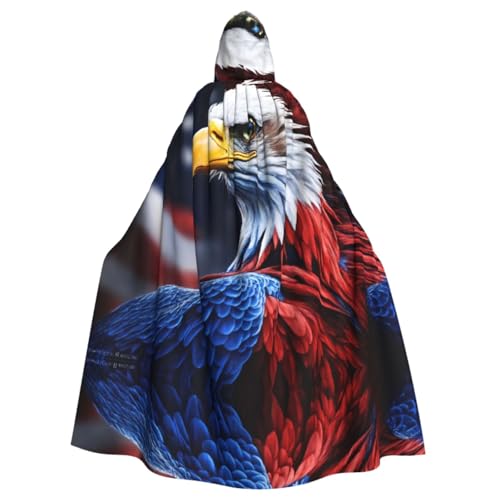 XTYGETY Amerikanischer Weißkopfseeadler Kapuzenumhang Unisex Halloween Weihnachten Umhang Vampir Zauberer Robe Cosplay Kostüm von XTYGETY