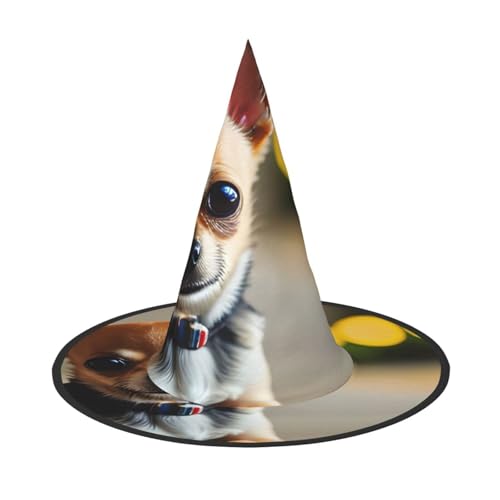 XTYGETY Chihuahua Hund 1 Halloween Hexenhüte Einzigartig Tragbar Party Kopfschmuck Hexe Dekor Festliche Kopfbedeckung von XTYGETY