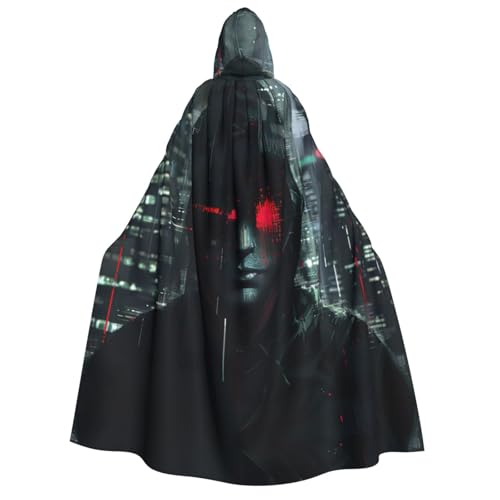 XTYGETY Hacker Era Halloween Weihnachten Umhang mit Kapuze Unisex Vampir Zauberer Robe Mittelalter Umhang Ranger Umhang von XTYGETY