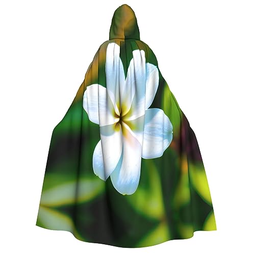 XTYGETY Hawaii Flower 1 Halloween-Weihnachtsumhang mit Kapuze, Unisex, Vampir-Zauberer-Robe, mittelalterlicher Umhang, Rangerumhang von XTYGETY