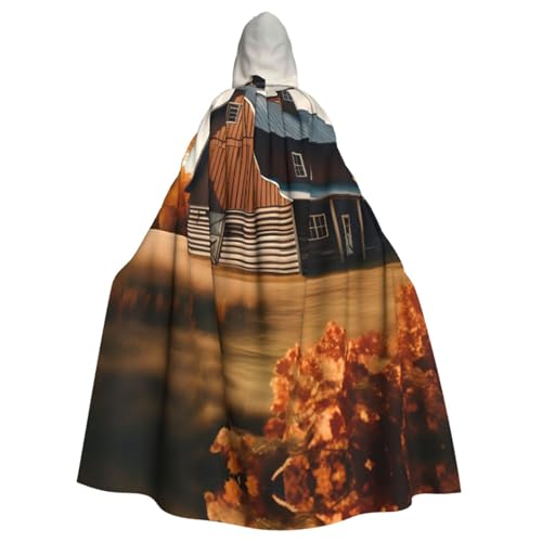 XTYGETY Herbst Country Barn Kapuzenumhang Unisex Halloween Weihnachten Umhang Vampir Zauberer Robe Cosplay Kostüm von XTYGETY