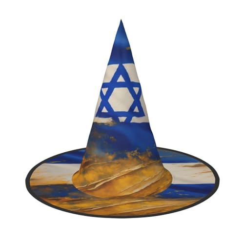 XTYGETY Hexenhüte mit israelischer Flagge, einzigartig, tragbar, Party-Kopfschmuck, Hexendekoration, festliche Kopfbedeckung von XTYGETY