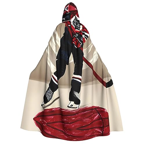 XTYGETY Hockey Sport Halloween Weihnachten Umhang mit Kapuze Unisex Vampir Zauberer Robe Mittelalter Umhang Ranger Umhang von XTYGETY