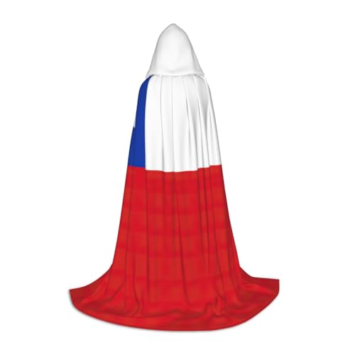 XTYGETY Kapuzenumhang mit Flagge von Chile, perfekt für Halloween, Cosplay-Kostüme von XTYGETY