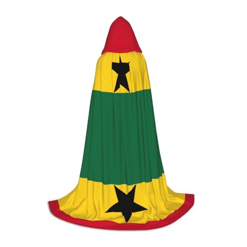 XTYGETY Kapuzenumhang mit Flagge von Ghana, perfekt für Halloween, Cosplay-Kostüme von XTYGETY