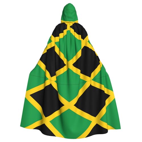 XTYGETY Kapuzenumhang mit Flagge von Jamaika, Unisex, Halloween, Weihnachten, Vampir, Zauberer, Robe, Cosplay-Kostüm von XTYGETY