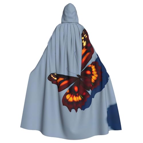 XTYGETY Kapuzenumhang mit Schmetterlingen, Unisex, Halloween, Weihnachten, Vampir, Zauberer, Robe, Cosplay-Kostüm von XTYGETY