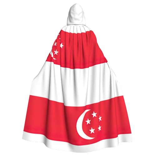 XTYGETY Kapuzenumhang mit Singapur-Flagge, Unisex, Halloween, Weihnachten, Vampir, Zauberer, Robe, Cosplay-Kostüm von XTYGETY