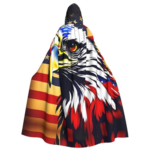 XTYGETY Kapuzenumhang mit amerikanischer Flagge, Unisex, Halloween, Weihnachten, Vampir, Zauberer, Robe, Cosplay-Kostüm von XTYGETY