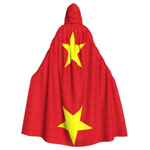 XTYGETY Kapuzenumhang mit vietnamesischer Flagge, Unisex, Halloween, Weihnachten, Vampir, Zauberer, Robe, Cosplay-Kostüm von XTYGETY