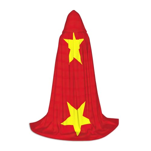 XTYGETY Kapuzenumhang mit vietnamesischer Flagge, perfekt für Halloween, Cosplay-Kostüme von XTYGETY