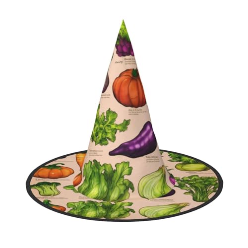 XTYGETY Obst- und Gemüse-Hexenhüte für Halloween, einzigartig, tragbar, Party-Kopfschmuck, Hexendekoration, festliche Kopfbedeckung von XTYGETY