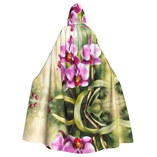 XTYGETY Orchideen-Umhang mit Kapuze, Unisex, Halloween, Weihnachten, Vampir, Zauberer, Robe, Cosplay-Kostüm von XTYGETY