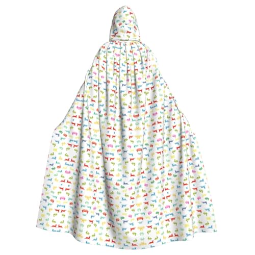 XTYGETY Regenbogen, Kaninchen, Kapuzenumhang, Unisex, Halloween, Weihnachten, Vampir, Zauberer, Robe, Cosplay-Kostüm von XTYGETY