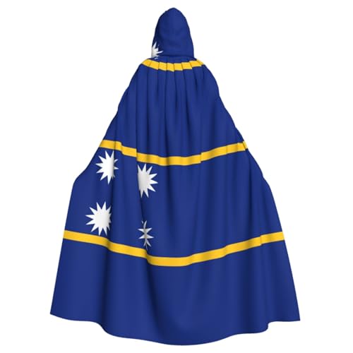 XTYGETY Umhang mit Kapuze, Motiv: Flagge von Nauru, Unisex, Halloween, Weihnachten, Vampir, Zauberer, Robe, Cosplay-Kostüm von XTYGETY