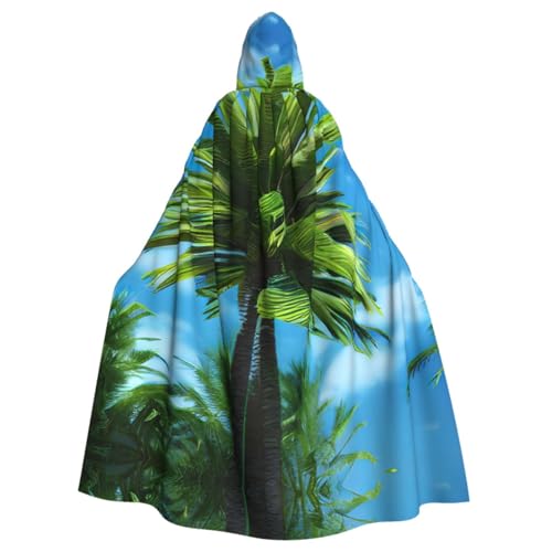 XTYGETY Umhang mit Kapuze für den Sommer, Palme, Unisex, Halloween, Weihnachten, Vampir, Zauberer, Robe, Cosplay-Kostüm von XTYGETY