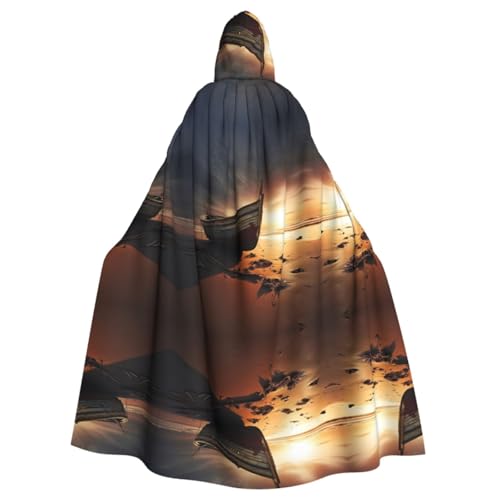 XTYGETY Umhang mit Kapuze und Boot am Strand, Unisex, Halloween, Weihnachten, Vampir, Zauberer, Robe, Cosplay-Kostüm von XTYGETY