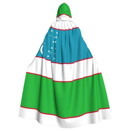 XTYGETY Umhang mit Kapuze und Flagge der Republik Usbekistan, Unisex, Halloween, Weihnachten, Vampir, Zauberer, Robe, Cosplay-Kostüm von XTYGETY