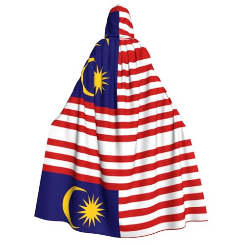 XTYGETY Umhang mit Malaysia-Flagge, Halloween, Weihnachten, Unisex, Vampir, Zauberer, Robe, Mittelalter-Umhang, Ranger-Umhang von XTYGETY