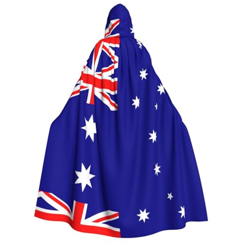 XTYGETY Umhang mit australischer Flagge, Halloween, Weihnachten, Unisex, Vampir, Zauberer, Gewand, Mittelalterlicher Umhang von XTYGETY