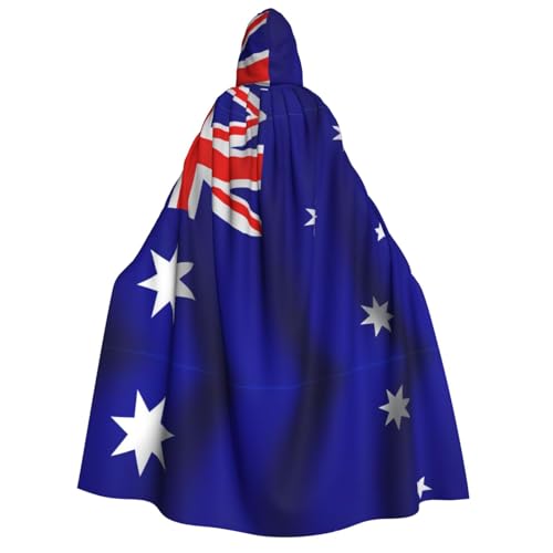 XTYGETY Umhang mit australischer Flagge, Halloween, Weihnachten, Unisex, Vampir, Zauberer, Gewand, Mittelalterlicher Umhang von XTYGETY