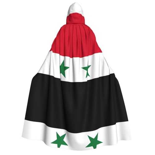 XTYGETY Umhang mit der Flagge der Arabischen Republik Syrien, Halloween, Weihnachten, Unisex, Vampir, Zauberer, Gewand, Mittelalterlicher Umhang von XTYGETY