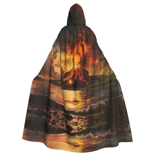 XTYGETY Volcano Kapuzenumhang Unisex Halloween Weihnachten Umhang Vampir Zauberer Robe Cosplay Kostüm von XTYGETY