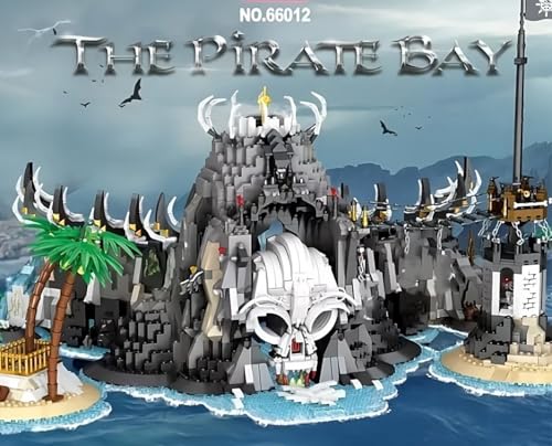 XTrador Piratenfestung Pirates Bay Skull Island Reobrix 66012 Klemmbausteine Mittelalter Piraten Burg aufklappbar 2960 Teile Ritterburg Piratenbucht von XTrador