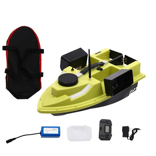 XUEMANSHOP Angelköder-Boot, GPS Köderboot Futterboot mit 500m Fernsteuerung und Ladegerät, GPS Postion Auto Cruise, 99 Köderpunkte, 2KG Beladung Fischköder Boot von XUEMANSHOP