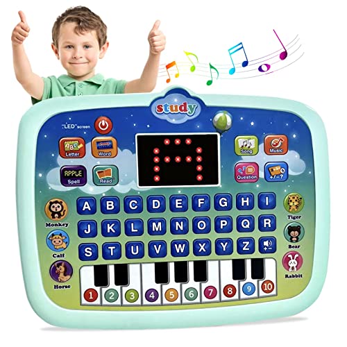 Kid Tablet Toddler Learning Pad Learning Toys with Screen -Educational Toys Fun Gifts -Music/Piano/ABC/Numbers/Words/Spell/Animals - for Boys&Girls 3-5 (Blue) von XUEXUE