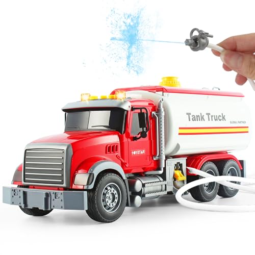 XUEXUE Tanklastwagen Rettung Feuerwehrspielzeug für Jungen - Wasser speichernder Lastwagen mit Wassersprühfunktion, Druckauto, Sound- & Lichteffekten Jungen im Alter von 3-8 Jahren von XUEXUE