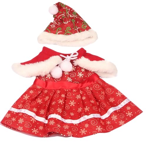 18 Zoll Puppenkleidung Set Soft & Elastic Weihnachten Babypuppenkleidung mit Hut, Kleid, Schal und Schuhen DIY 18 -Zoll -Puppenzubehör für Kinder (keine Puppe), Style 2, Babypuppenkleidung von XUEYEGONGJI