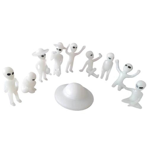 Alien Toys Alien Action Abbildung 10 PCs Außerirdische Figur in dunkler Harz Alien Figur Halloween Party -Gefälligkeiten für Kinder, Mini Halloween -Figuren für Zuhause, Außen- und Gartende von XUEYEGONGJI